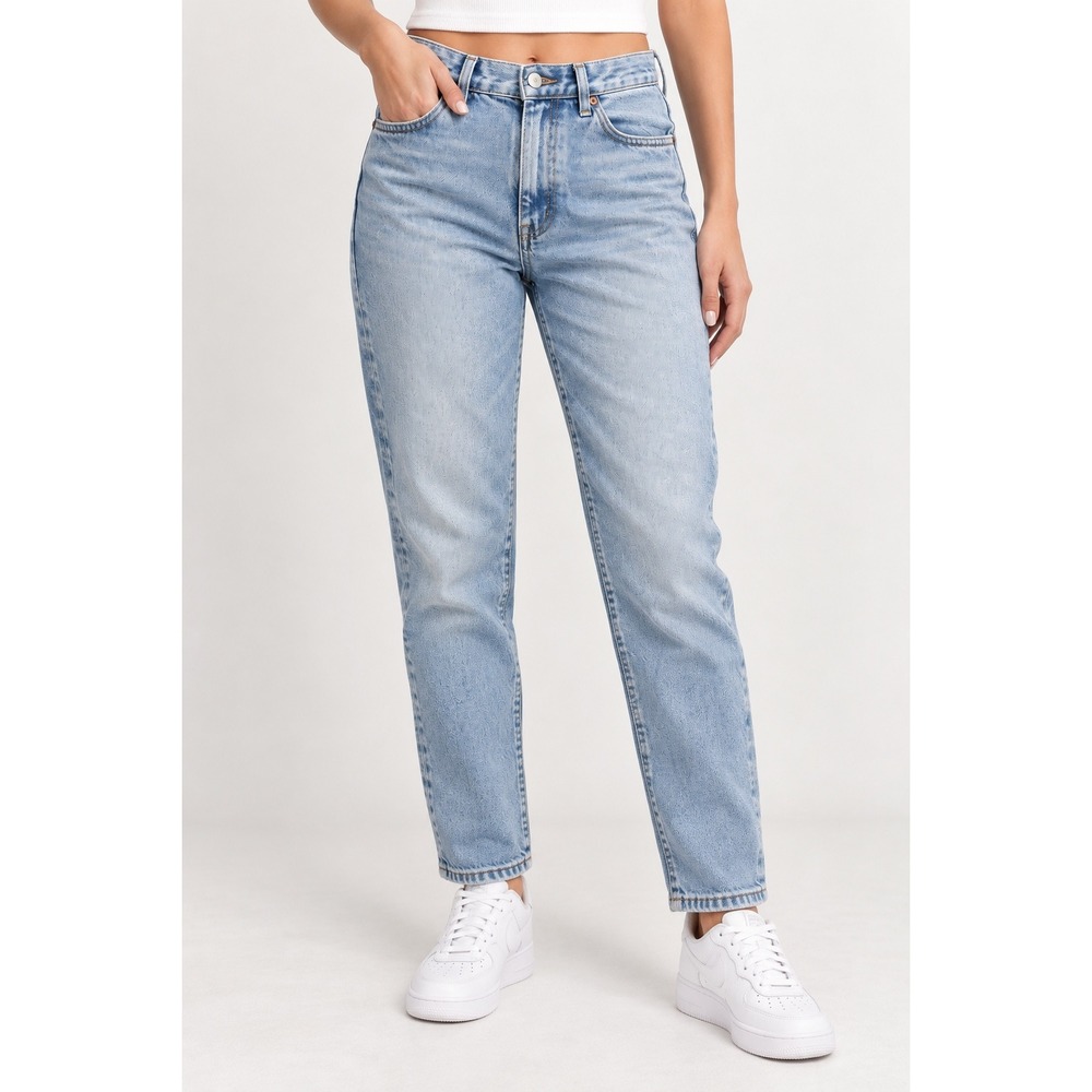 American Eagle Curvy Mom Jeans Light Wash Denim Size 10 Regular Real Good